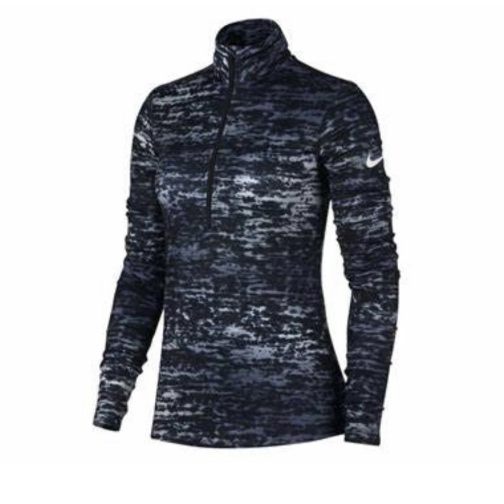 EUC Nike Pro Running Dri-Fit Zip, Long Sleeve Size L, Black Ink
Pattern